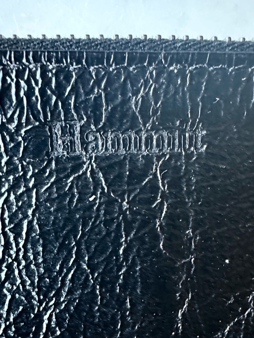 Black Leather Wristlet by Hammitt